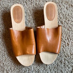 Madewell Slip-On Leather Strap Open Toe Mules